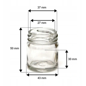 1x 40ml Słoik słoiczek szklany mały na miód dżem świeczki przyprawy zakrętka do wyboru